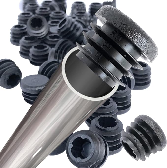 Plastic Pipe Clip - 8 Stück schwarze runde Endkappen aus