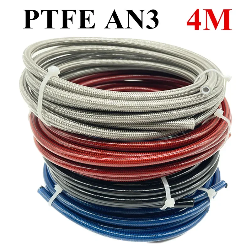 Ptfe Tape Thread - 4M AN3 Motorrad Geflochtener Edelstahl-Nylon-Bremsleitungsschlauch Hydraulikschlauch