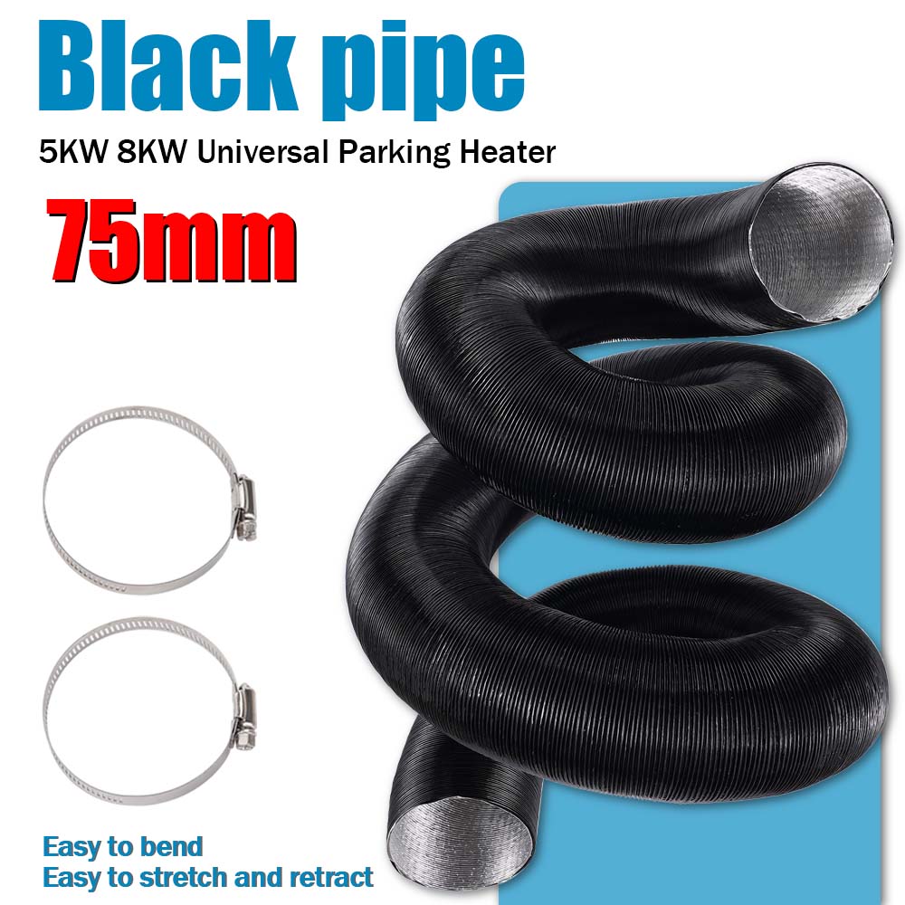 Flexible Hose Braided - 75mm Luftdiesel-Standheizungsrohr, flexible Auspuffleitung, 100/200/300cm Länge,