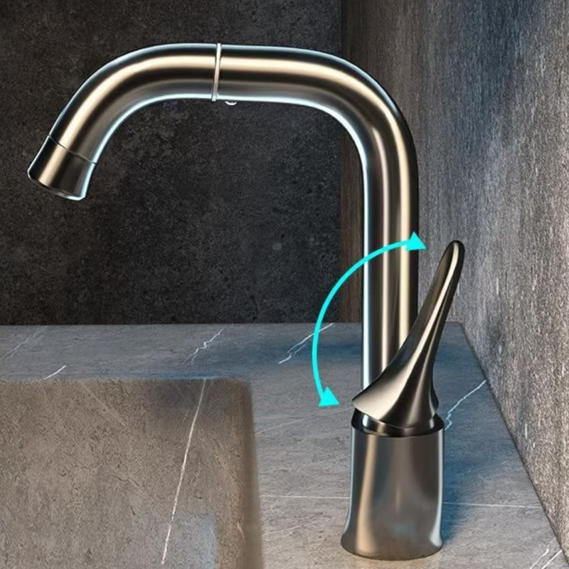 Basin Mixer Cartridge - Multifunktionaler Messing-Waschtischarmatur mit Drahtzieh-Finish, 360° drehbar