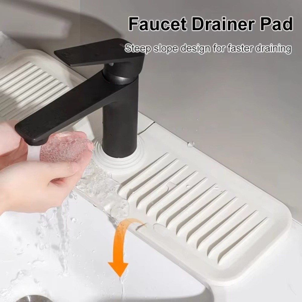 Silicone Tap Washer - Langlebige 38 x 12 cm Wasserhahn-Abtropfmatte,