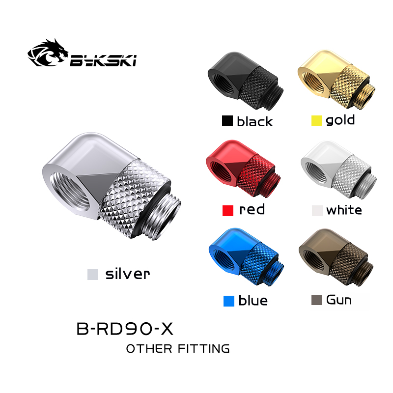 Compression Fitting Brass - Bykski B-RD90-X 90-Grad-Messing-Drehkompressionsfitting-Winkeladapter für PC-Wasserkühlungssystem-Verbindungsstück