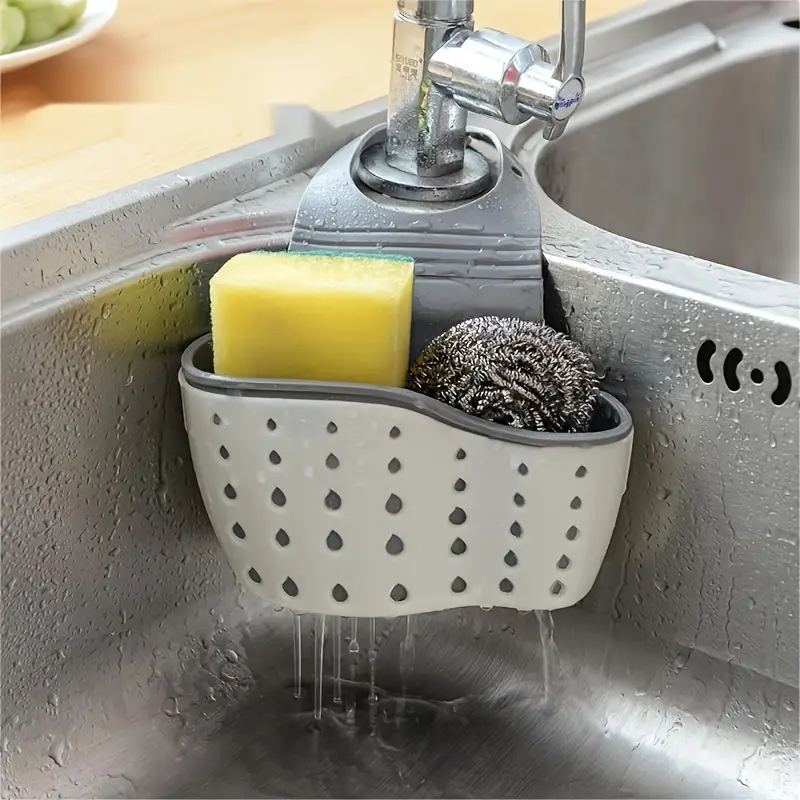 Silicone Tap Washer - Küchenspüle Hängeablaufkorb Verstellbarer Gummibehälter Seifen- und