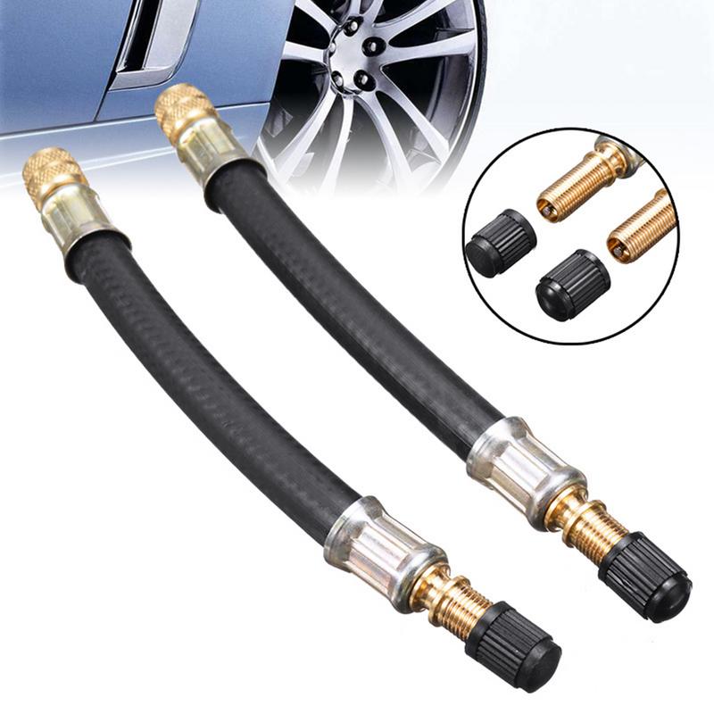 Flexible Hose Braided - Flexibler Gummischlauch, Luftkompressor-Adapter, Auto-Reifen-Ventilschaft-Verlängerung für Fahrräder,