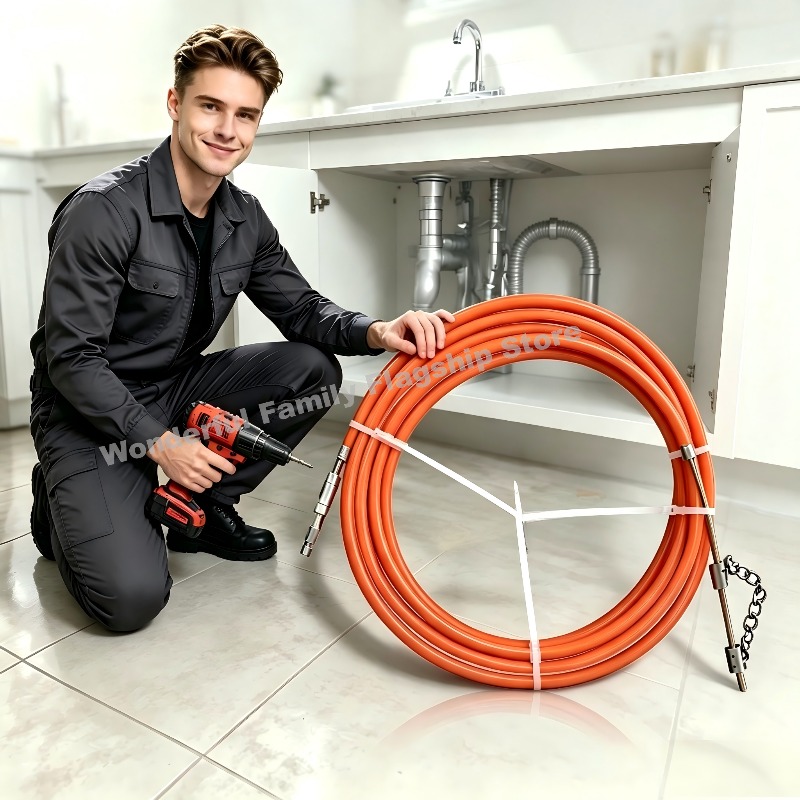 Drain Snake Flexible - Flexibles Rohrreinigungsset - 65Mn Federstahl Sechskantschaft