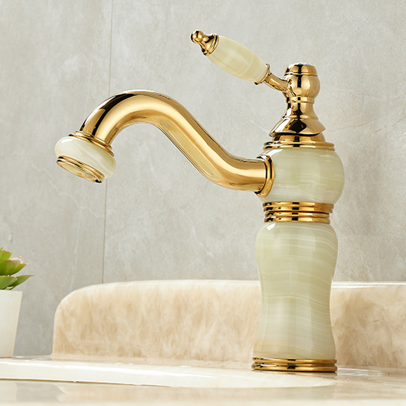 Basin Mixer Cartridge - Luxuriöser Badezimmer-Wasserhahn aus Messing und Jade