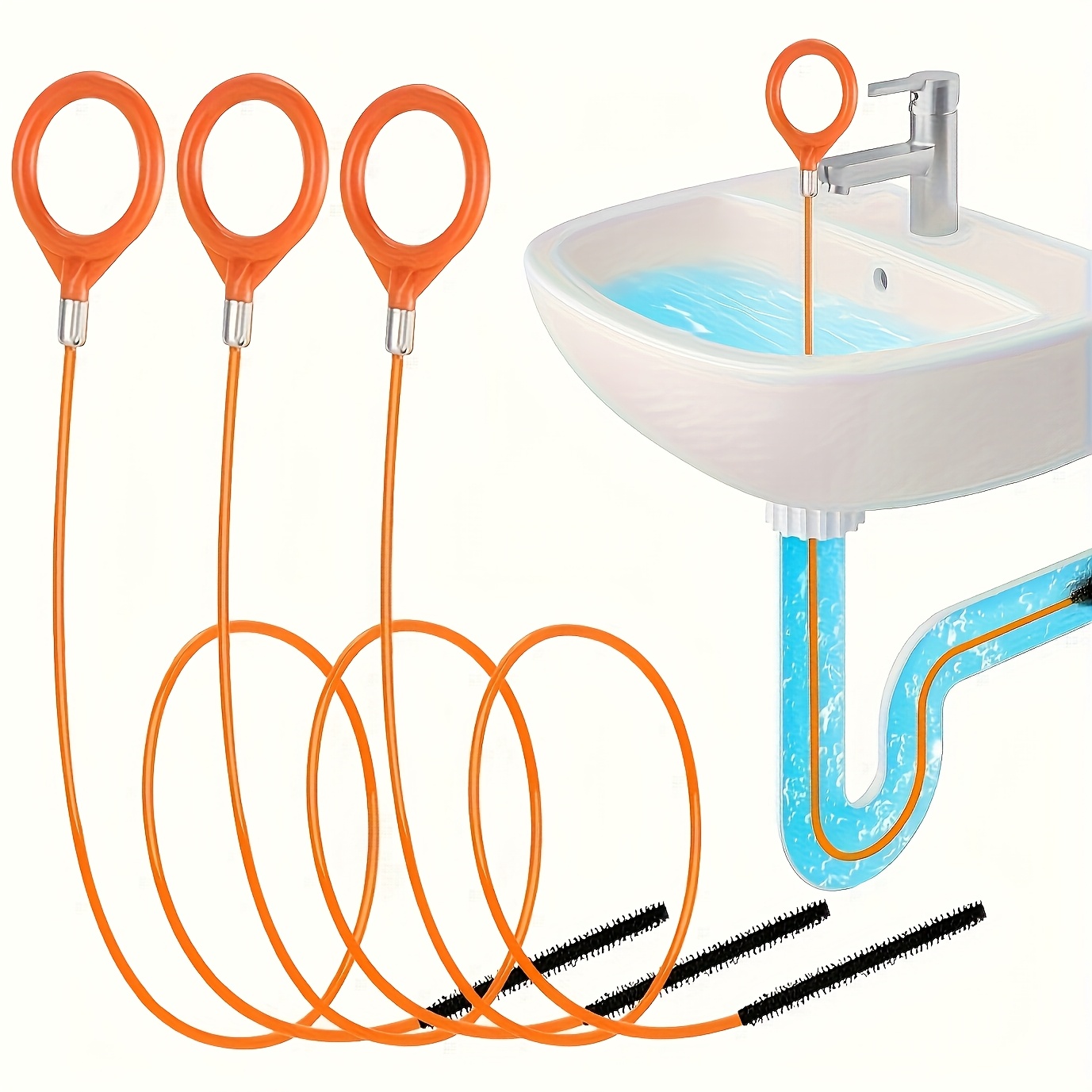 Drain Snake Flexible - Abflussreiniger-Spirale, flexibel, bruchfest, für Duschen, Badewannen