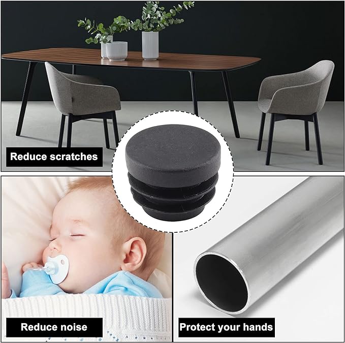 8 Stück schwarze runde Endkapp – Plastic Pipe Clip Bewertung und Preis