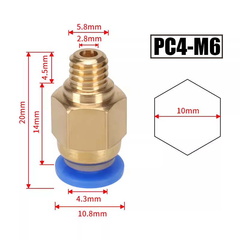 10 Stück/Set PC4-M6 PC4-01 Sch – Ptfe Tape Thread Bewertung und Preis